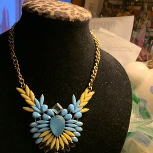 Blue and Yellow Statement Necklace Design By Charming Charlie